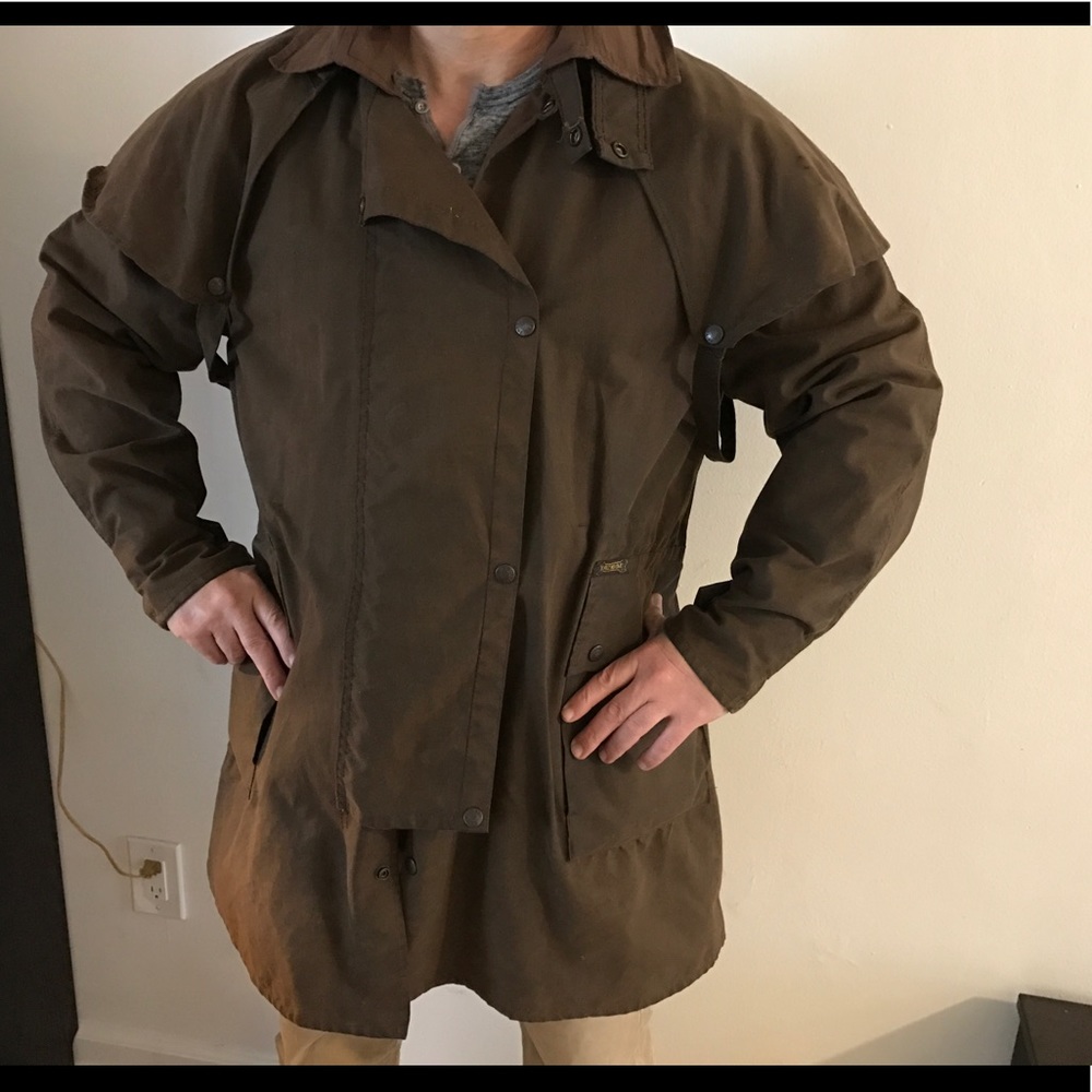 Driza- bone brown canvas roam coat.